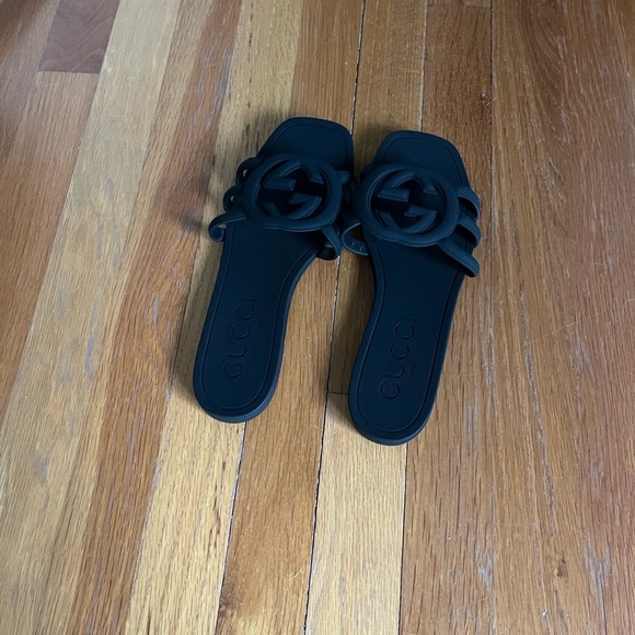 Black Slide Sandals - Picture 3 of 3